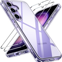 Husă Transparentă TYPEC Anti-Yellow cu Protecție Militară și Cameră + Set 2 Folii din Sticlă Securizată pentru Samsung Galaxy S24 5G