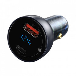 Incarcator auto Baseus USB / USB Type C 65 W 5 A SCP Quick Charge 4.0+ Power Delivery 3.0 LCD display gri (TZCCKX-0G) - Img 4