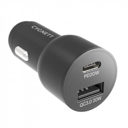 Incarcator auto Cygnett USB, USB-C 20W (negru)