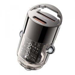 Incarcator Auto Yesido Y68, 30W, 3A, 1 x USB-A - 1 x USB-C, Negru