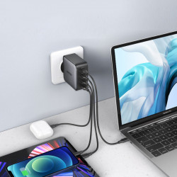 Incarcator priza Ugreen GaN fast charger 3x USB Typ C / USB Power Delivery 3.0 QuickCharge 4+ FCP SCP AFC 100W EU black (CD226 40747) - Img 4