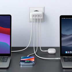 Incarcator rapid GaN 3xUSB C / USB 100W PPS Ugreen CD226 - alb - Img 4