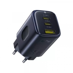 Incarcator Retea Baseus PicoGo AE11, 67W, 1 x USB-A - 2 x USB-C, Negru E0121200