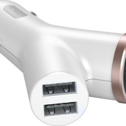 Incarcator telefon, Baseus Y Type, 2xUSB si extensie bricheta, 3.4A, alb - Img 5
