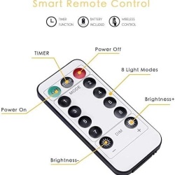 Instalație Luminoasă Tip Perdea / Ghirlandă LED Vicloon 100 LED-uri (10 m), Lumină Caldă, Alimentare pe Baterii, Telecomandă și Temporizator, Rezistentă la Apă IP44, pentru Interior și Exterior - Img 3