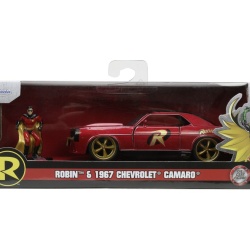 JADA BATMAN SET FIGURINA ROBIN SI MASINUTA METALICA CHEVROLET CAMARO 1967 SCARA 1:32