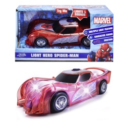 JADA MARVEL MASINUTA LIGHT HERO SPIDER MAN CU SUNETE SI LUMINI SCARA 1:32