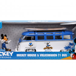 JADA MASINA DIN METAL VOLKSWAGEN T1 BUS SCARA 1 LA 24 SI FIGURINA MICKEY MOUSE