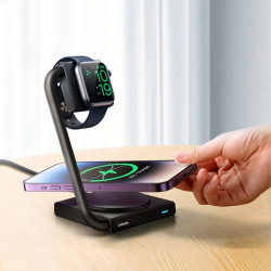 Joyroom JR-WQN05 incarcator inductiv 15W MagSafe / Qi 2in1 pliabil - negru - Img 6