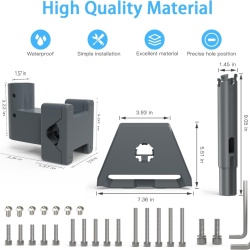 Kit Suport de Montare pentru Antenă Starlink Gen 3 / V3 cu Adaptor de Țeavă Rotativ 360°, Rezistent la Intemperii și Vânt Puternic (până la 90 kg / 200 lbs), din Aliaj de Aluminiu Turnat, pentru Acoperiș, Autorulotă (RV), Balustradă și Stâlp (Ø 20–50 mm) - Img 8