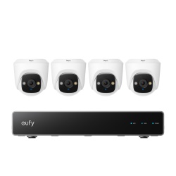 Kit supraveghere video eufy Security NVR PoE E41, Rezolutie 4K, 5× Zoom, AI, Night Vision Color, 4 camere turret