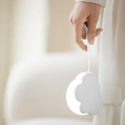 Lampă de Noapte LED în Formă de Nor (Cloud Night Light), Intensitate Reglabilă, 2 Moduri de Culoare, Acumulator 1200 mAh, Mâner din Silicon, Alb - Img 2