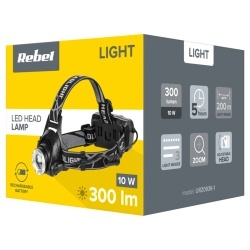 LANTERNA FRONTALA LED 10W 2X ACCU 300LM REBEL - Img 6