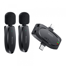 Lavaliera Yesido KR15, USB-C / Lightning, Set 2 bucati, Neagra