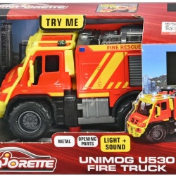 MAJORETTE MASINA DE POMPIERI MERCEDES UNIMOG U530 CU SUNETE SI LUMINI