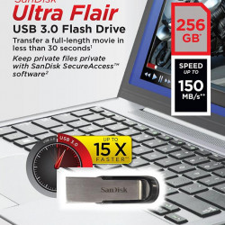 Memorie USB SanDisk Ultra Flair, 256GB, USB 3.0 - Img 2