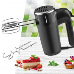 Mixer de mana Heinner HM-300BK, 300W, 6 viteze+turbo, 2 seturi accesorii inox, Negru - Img 4