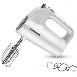 Mixer de mana Heinner HM-300WH, 300W, 5 Viteze, Functie Turbo, Accesorii din Inox, Alb - Img 4