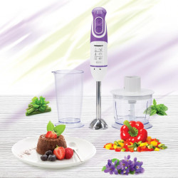 Mixer vertical Heinner Charm, 600W, 5 viteze, functie Turbo, tel, tocator, Alb/Mov - Img 4