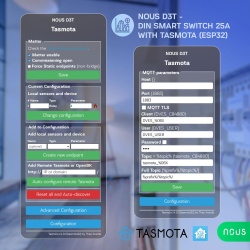 Nous D3T DIN-rail compatible Wi-Fi relay module with Tasmota firmware, Matter compatible, 25A - Img 3