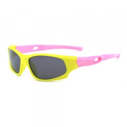 Ochelari De Soare Sport Copii Techsuit 816-C2, Polarizati, Galbeni Roz
