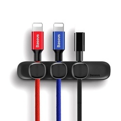 Organizator/Suport cabluri telefon cu banda dublu adeziva , Baseus Peas Magnetic , negru