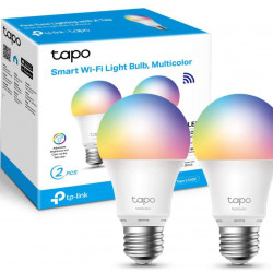 Pachet 2 becuri LED RGB inteligente TP-Link Tapo L530E, Wi-Fi, E27, 8.7W (60W), 806 lm, lumina colorata, control vocal