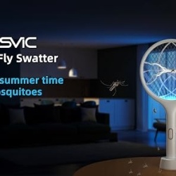 Paletă electrică anti-insecte și țânțari 4000V, mod dublu de funcționare (manual și lampă UV), reîncărcabilă USB, plasă de protecție pe 3 straturi, Alb - Img 6