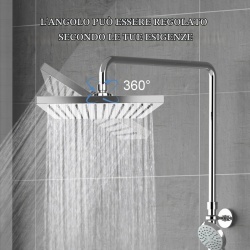 Pară de Duș Pătrată 10 Inch (25x25 cm), Oțel Inoxidabil 304, Efect de Ploaie de Înaltă Presiune, Sistem Anti-Calcar, Finisaj Argintiu Oglindă - Img 3