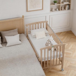 Patut din lemn bebe, 120x60,natur,U-Grow - Img 5