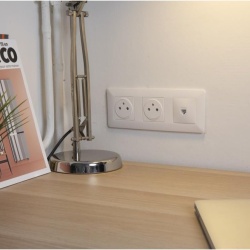 Priză de Rețea Internet CAT6 RJ45 , Montaj Îngropat / Doză, Design Modern cu Mască Ajustabilă, Culoare Albă, 86x86 mm - Img 4