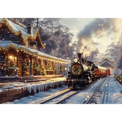 PUZZLE TREFL 1000 COLECTIA SUA CHRISTMAS EXPRESS POSTER INCLUS - Img 2