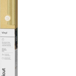 Rolă Folie Adezivă Permanentă Cricut, 30.5 cm × 1.2 m, Shimmer Gold, Compatibilă cu Toate Plottere de Tăiere + Bandă de Transfer
