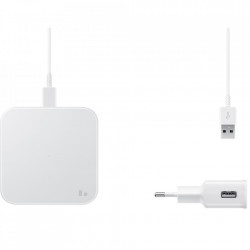 SAMSUNG Incarcator Wireless compatibil cu telefoanele Galaxy, Buds, iPhone si Airpods Fast Charger Pad 9W Alb