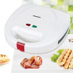 Sandwich maker Heinner Jadde 750 SM-2K750WH, 750W, plite detasabile, invelis antiaderent, capacitate: 2 sandwich-uri, Alb