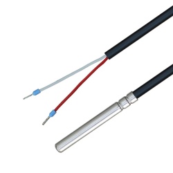 Senzor de Temperatură NTC 10 kOhm iOVEO 035HP05201, Cablu PVC 1 Metru, Teacă din Inox 6x50 mm IP65, Interval -35°C la +105°C