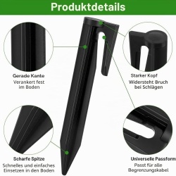 Set 100 bucăți țăruși din plastic pentru fir perimetral robot de tuns iarba, cuie ancorare cablu de delimitare, compatibilitate universală (Husqvarna, Gardena, Worx, Bosch) - Img 4
