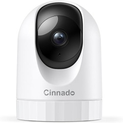 Set 2 camera de securitate interior Cinnado 2K WiFi 2.4G si audio, sirena card SD 24/7, cloud (optional), compatibil cu Alexa si Google Home