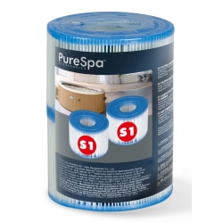 Set 2 cartuse filtrare tip S1 Intex 29001, pentru pompe filtrare apa cada cu hidromasaj PureSpa - Img 2