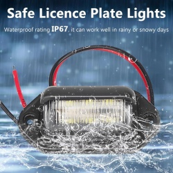 Set 2 Lămpi LED Albe pentru Numărul de Înmatriculare, 6-SMD, Impermeabile IP67, 12-24V - Img 6