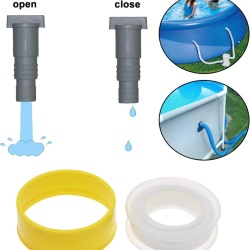 Set 2 Robinete de Închidere pentru Piscină cu Conexiune Furtun 32 mm, Supape de Blocare Debit cu 6 Coliere din Oțel Inoxidabil, Adaptor Mentenanță Filtru și Pompă de Apă - Img 6