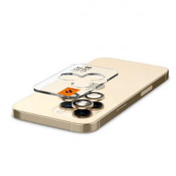 Set 2 x Folie protectie camera Spigen OPTIK.TR ”EZ FIT” IPHONE 14 PRO / 14 PRO MAX GOLD - Img 2