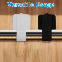 Set 20 Coliere Reutilizabile cu Arici (Hook and Loop) pentru Organizare Cabluri, 10 Negre + 10 Albe, Benzi Ajustabile cu Ochi de Prindere pentru Birou, PC, TV și Electrocasnice - Img 2