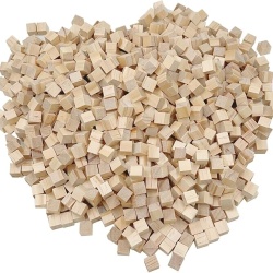 Set 200 cuburi din lemn natural netratat, 1 x 1 x 1 cm, blocuri mici pătrate din lemn masiv pentru bricolaj, craft, decorațiuni DIY și activități educative - Img 4