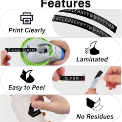 Set 3 Benzi Reliefare A0898130 Compatibile Dymo Omega 3D, 9 mm x 3 m, Text Alb pe Fond Negru, Benzi Vinil Embossing pentru Aparate de Etichetat Dymo Junior - Img 5