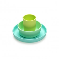 SET 3 RECIPIENTE SILICON HRANA BEBE, MELII, BLUE&LIME&MINT - Img 3