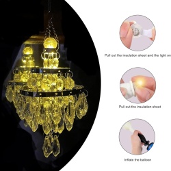 Set 30 Mini Lumini LED Decorative pentru Baloane și Lampioane, Lumină Albă Caldă, Diametru 1.3 cm (0.5 Inch), Peste 48 Ore Autonomie, Rezistente la Apă, Reutilizabile cu Baterii LR41 Incluse - Img 4