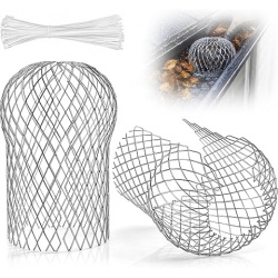 Set 4 bucati, grilaje pentru jgheab, protectii pentru jgheaburi din aluminiu, anti-frunze, metalice extensibile, argintiu - Img 5