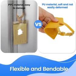 Set 4 Etichete de Bagaj din Piele Ecologică PU cu Clapetă de Confidențialitate, Curea Reglabilă cu Cataramă, Cartonaș de Date Adresă și Nume, 7 x 11.8 cm, 4 Culori (Roșu, Galben, Albastru Închis, Maro) - Img 7