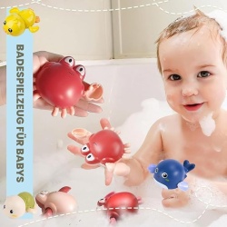 Set 4 jucarii mecanice de baie cu cheita, figurine plutitoare pentru cada, jucarii senzoriale bebelusi si copii mici, fete si baieti, varsta 0-5 ani - Img 5